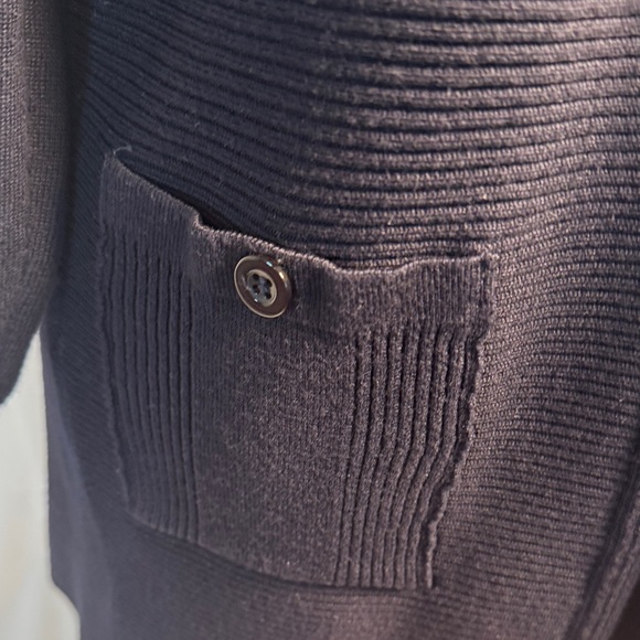 Women's NavyOpen Front Sweater - Picture 4 of 5